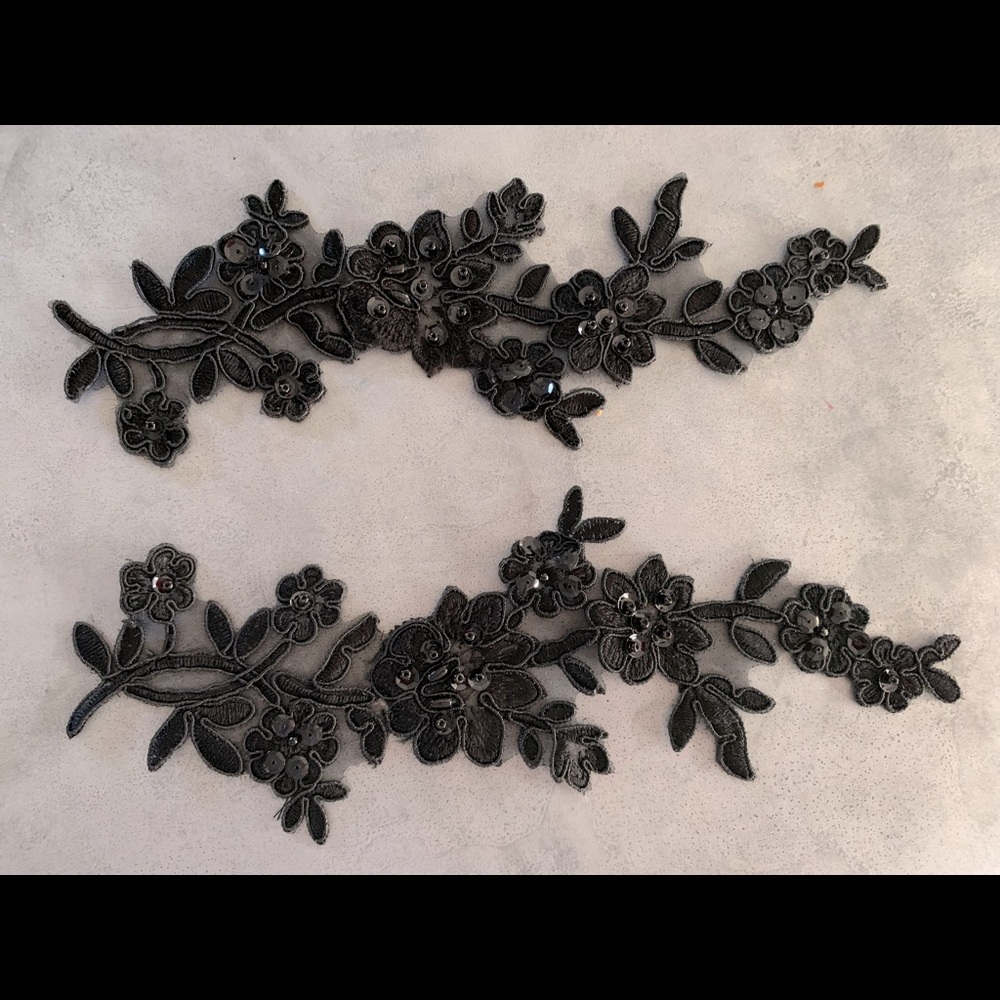 Embellishments! Black on black lace!